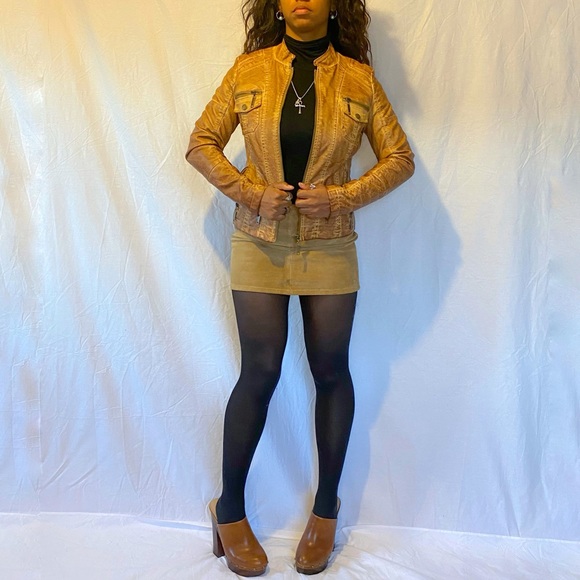 J2 Tan Distressed & Faded Moto Jacket 🧥 - Picture 3 of 4